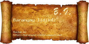 Baranyay Ildikó névjegykártya